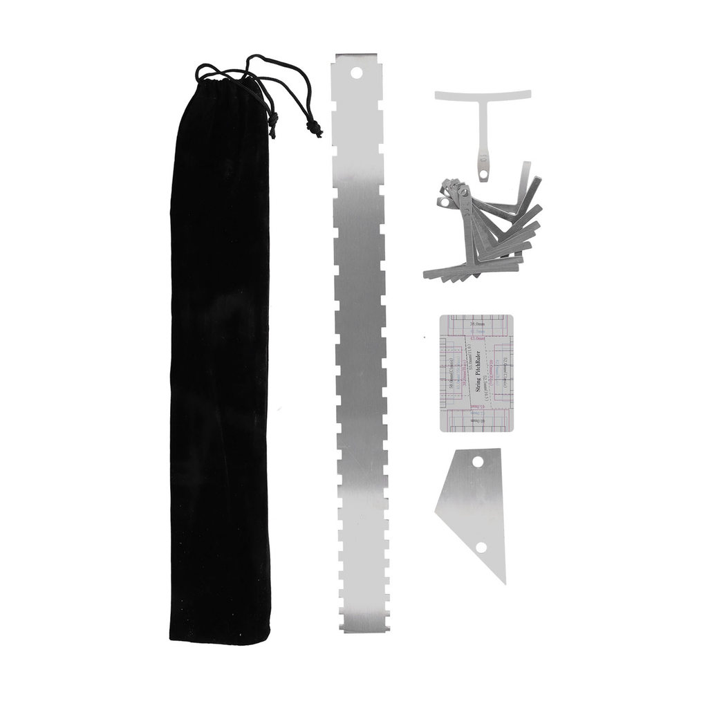 Radith กีตาร์เครื่องมือวัดชุด Silver คอ Arc Chord Leveling ไม้บรรทัด Gauge Kit สําหรับ LuthierSilver