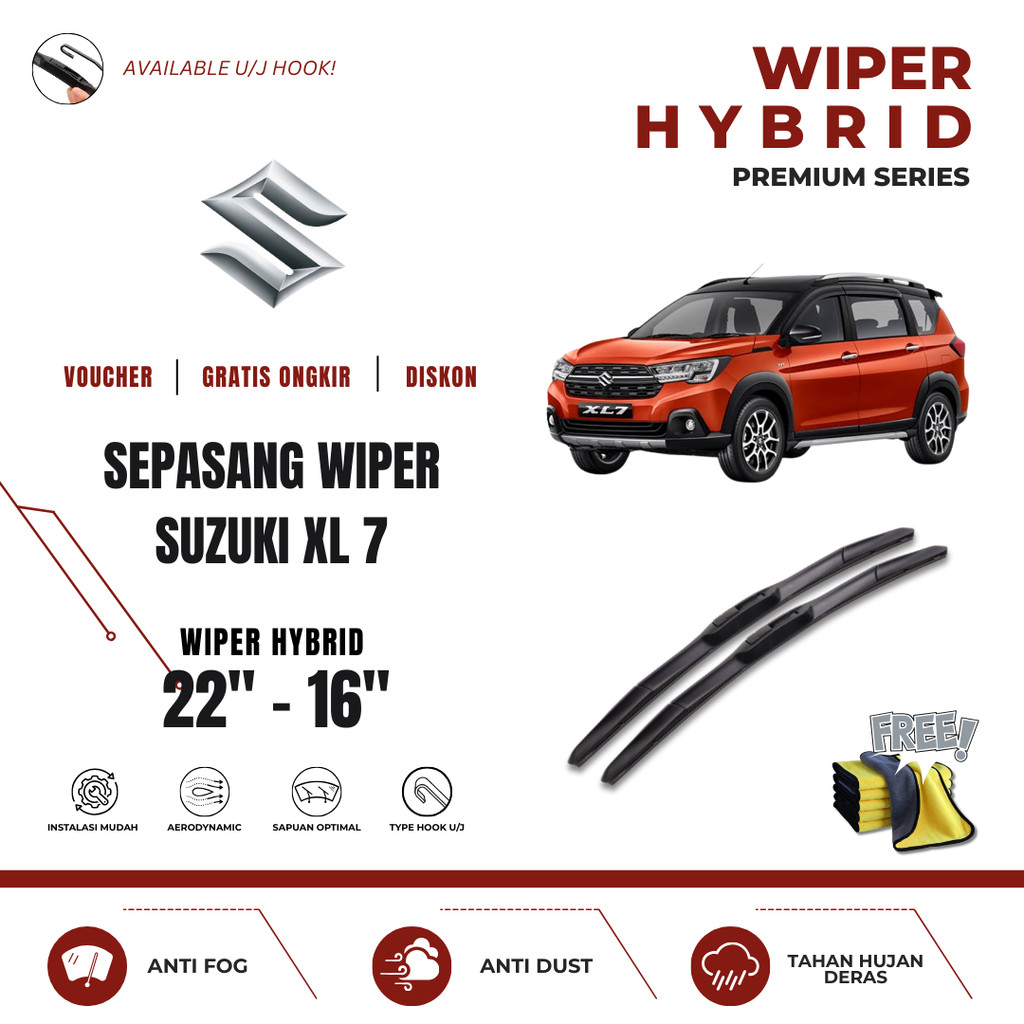 Suzuki XL7 Hybrid ที่ปัดน้ําฝนกระจกรถยนต์ฟรีผ้าไมโครไฟเบอร์