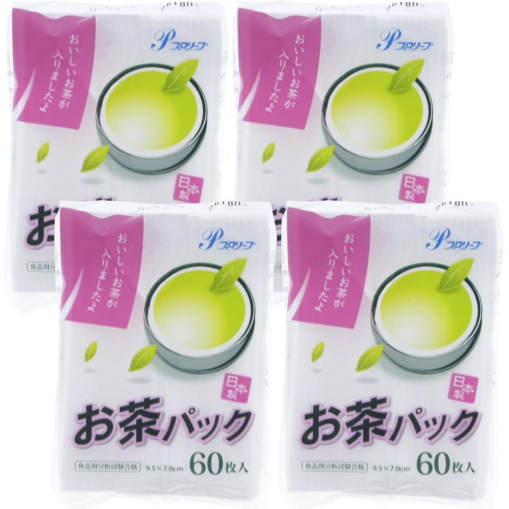 Zenkakyo Tea Pack, White, 3.7 x 2.8 inches (9.5 x 7 cm), Made in Japan, 60 Sheets, Set of 4 #2 Direc