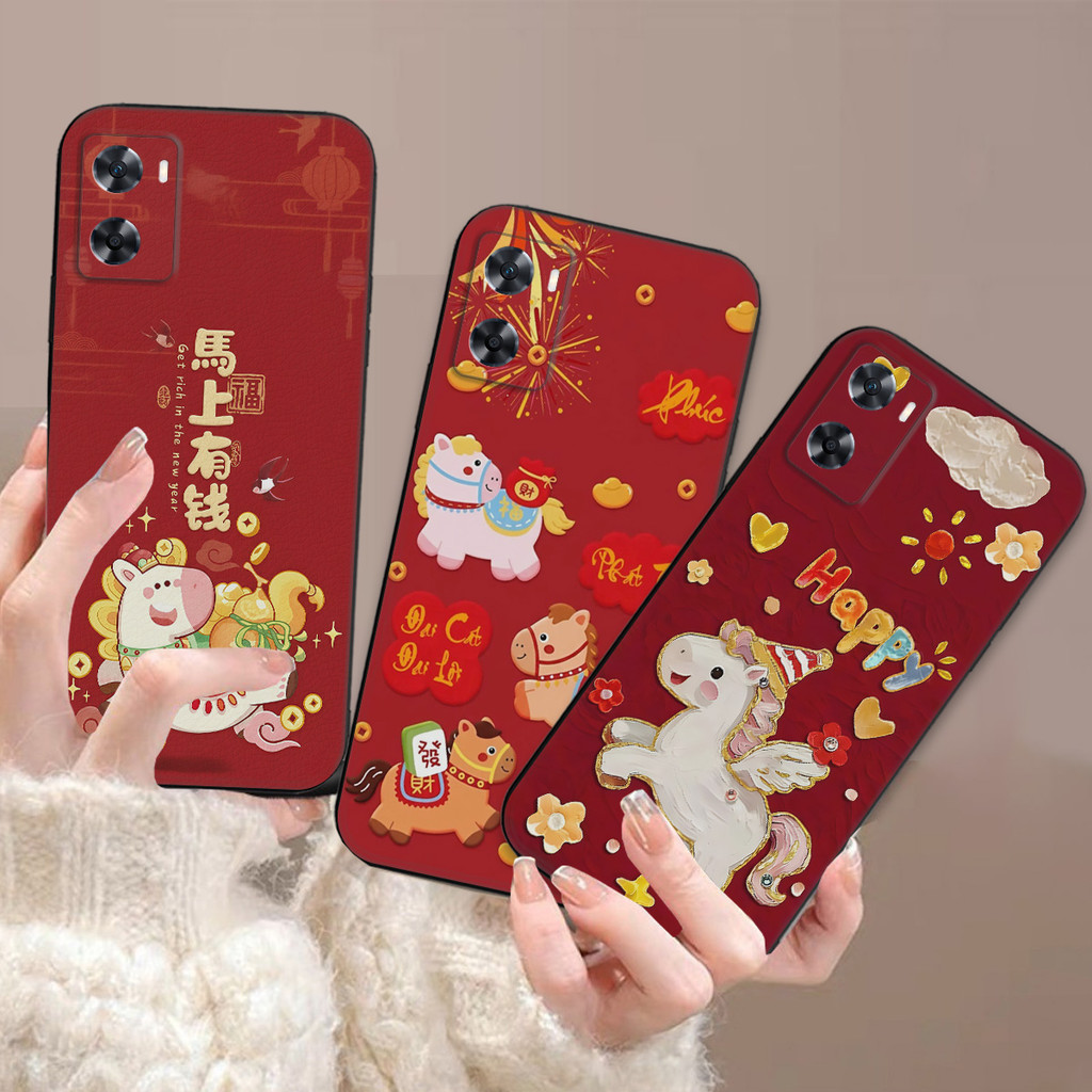เคส Oppo A77s พิมพ์ลายภาพม้าสําหรับ Tet 2026 - รุ่น Lucky and Fortune Horse