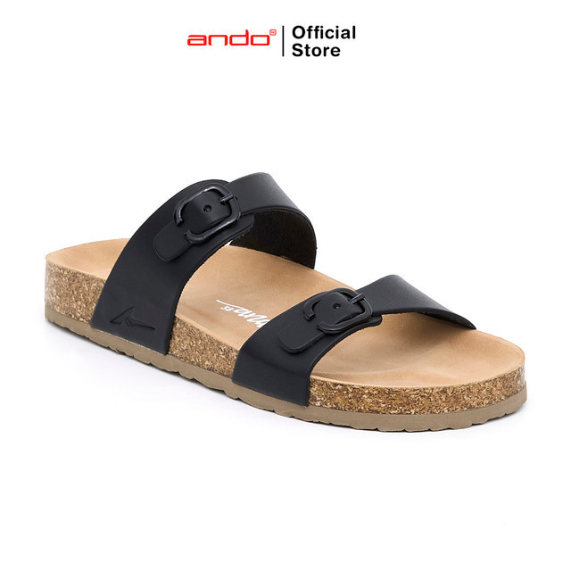 Ando Official Womens Slip-On Sandals Sc 002 - สีดํา