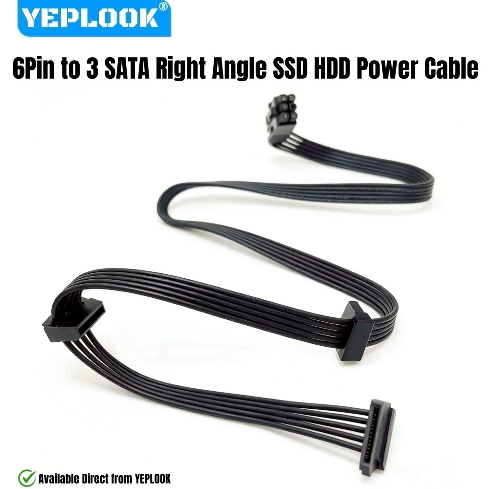 YEPLOOK 3 สายไฟ SATA สําหรับ SSD HDD เข้ากันได้กับ Corsair CX750, CX650, CX600, CX550, CX500, CX450,