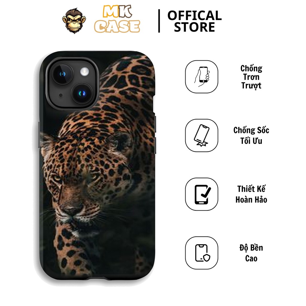 MK CASE iPhone 7 ถึง 16 Cool และ Masculine Predator Leopard CASE