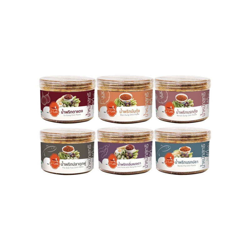 J-Lek (เจ๊เล็ก) น้ำพริกกระปุกรวมรส Pack6 407FCP6P001