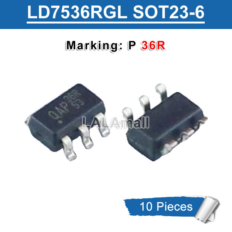 10pcs LD7536RGL LD7536R-GL SOT-23 LD7536R เครื่องหมาย 36R P36R SOT23-6 SMD PWM Controller ชิป IC ใหม