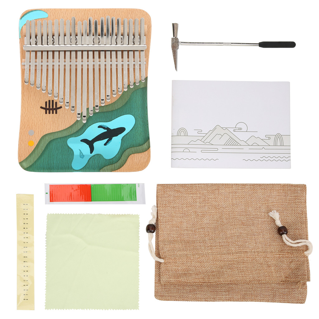 Torachel1-PH เปียโนนิ้วหัวแม่มือ Kalimba 17 คีย์ นิ้วแบบพกพา Ins