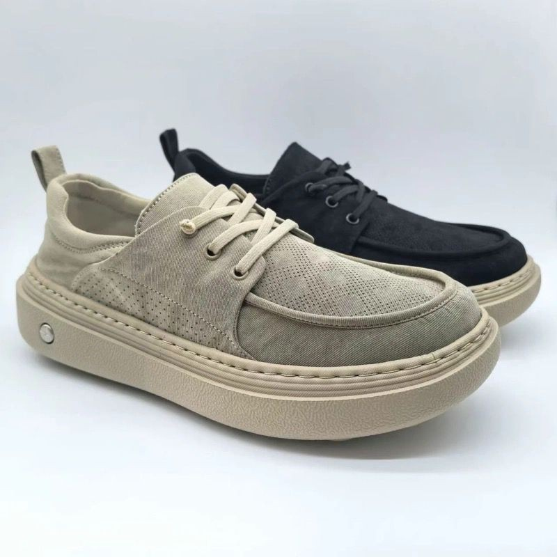 การค้าต่างประเทศรองเท้าผู้ชายฤดูใบไม้ผลิฤดูใบไม้ร่วงBreathable Casual Slip-Onรองเท้าขี้เกียจหนาSoled Retroหลวมผู้ชายเก่าBe