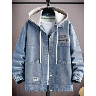 NASA Co-Branded Denim เสื้อแจ็คเก็ตผู้ชายฤดูใบไม้ผลิฤดูใบไม้…