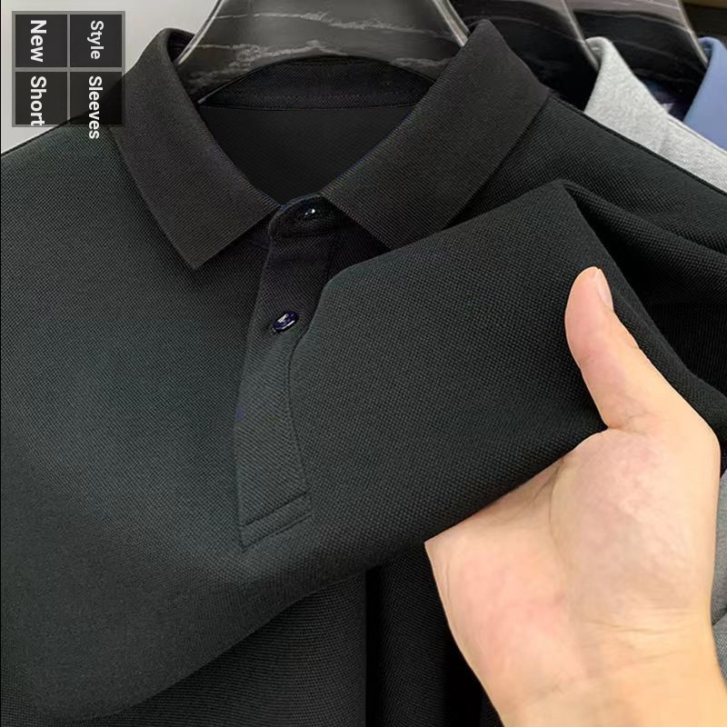 ฤดูร้อนสไตล์ใหม่ผ้าฝ้ายแท้ระดับไฮเอนด์ พอล ธุรกิจลําลองเสื้อโปโลผู้ชายแขนสั้นปกครึ่งแขนเสื้อยืดเสื้อผ้าชั้นนํา