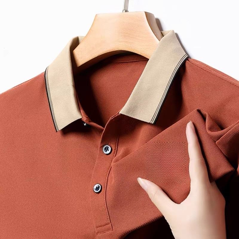 เสื้อโปโลแขนสั้นสำหรับผู้ชาย ออกแบบมาเพื่ออากาศร้อน สวมใส่กระชับพอดีตัว