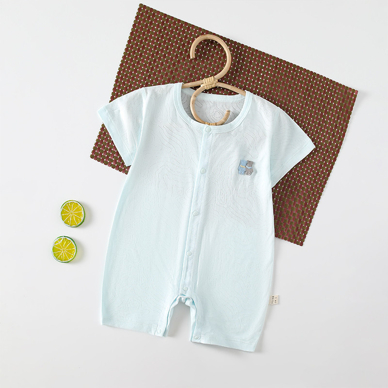 ชุดรอมเปอร์แขนสั้นสำหรับทารกฤดูร้อน พร้อมชุดจั๊มสูททารกชายและหญิง