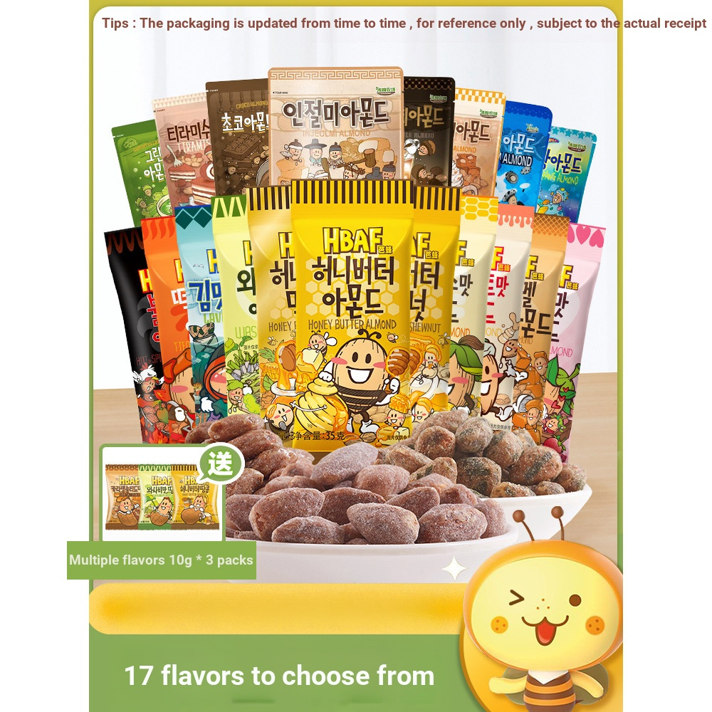 Hbaf Honey Butter Tonsel Tom Farm Nuts อัลมอนด์มัสตาร์ด นําเข้าจากเกาหลี ของว่าง