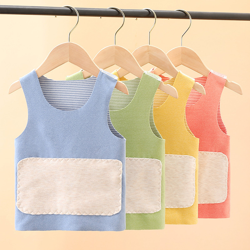 เสื้อกั๊กฤดูหนาวสำหรับเด็กแบบขนแกะ มีแผ่นซับเพื่อปกป้องบริเวณท้อง