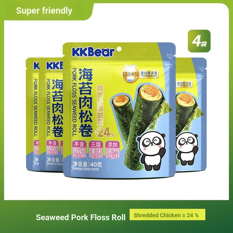 เฉาหยูเว่ย สาหร่ายหมูหยองม้วน (รสดั้งเดิม) 40ก * 4