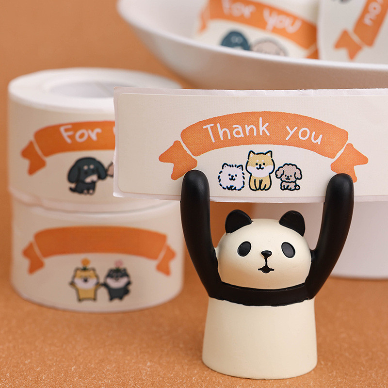 น่ารักชิบะอินุสติกเกอร์สแควร์ปิดผนึกสติกเกอร์กาวป้ายขอบคุณรู้สึกขอบคุณสติกเกอร์ม้วนขายส่ง