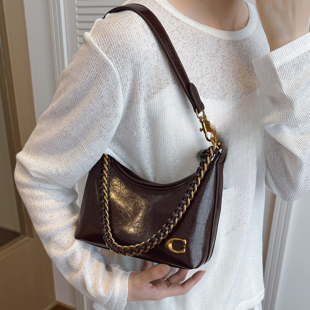 เวอร์ชั่นเกาหลีแฟชั่นAll-Match Chain One-Shoulder Underarm Bagผู้หญิง 2025 ฤดูใบไม้ร่วงใหม่สไตล์Retro Cross-Body Dumplingกระเป๋า