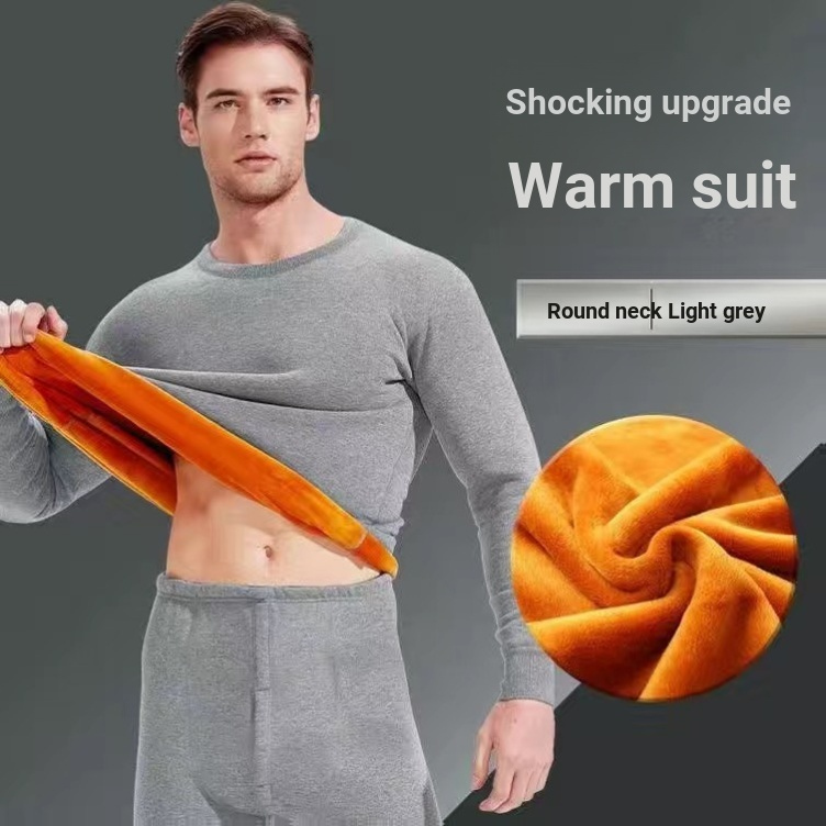 ชุดชั้นในชายขนแกะซับหนา สวมใส่สบายสำหรับฤดูหนาวและใบไม้ร่วง