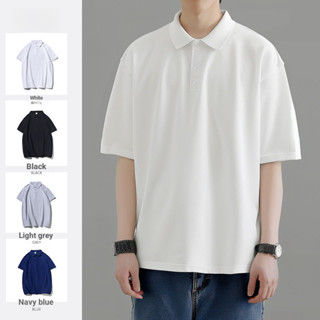 เสื้อโปโลผู้ชายแขนสั้น สีทึบสำหรับฤดูร้อน สวมใส่สบายและคล่อง…