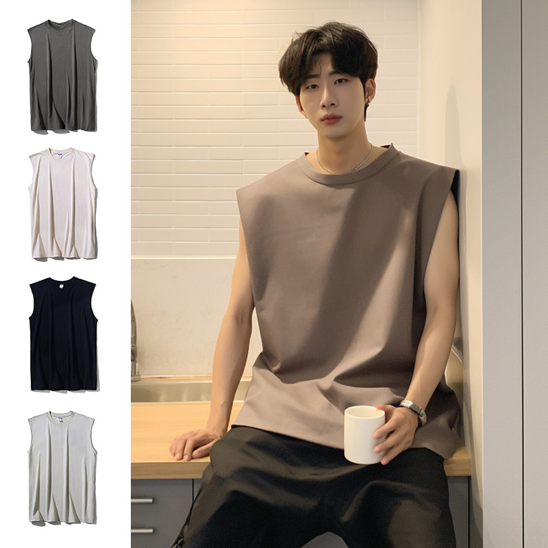 เสื้oshirtแขนกุดสำหรับผู้ชาย แบบอเมริกัน คอปก ผลิตจากผ้าฝ้ายแท้ ระบายอากาศได้ดีและ сохไว เหมาะกับฤดูร้อน มาพร้อมไซส์เล็กและไซส์ใหญ่