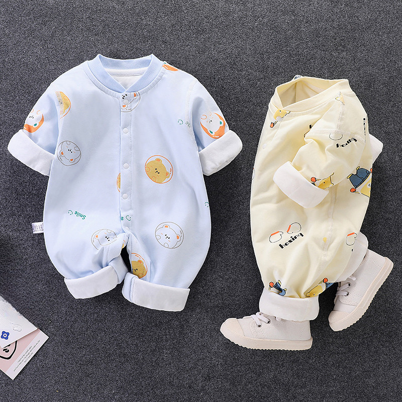 สินค้าใหม่ฤดูใบไม้ผลิสไตล์เด็กJumpsuit Quiltedผ้าฝ้ายบางชายหญิงเด็กRomperที่อบอุ่นRomper Romperทารกแรกเกิดเสื้อผ้าเด็กวัยหัดเดิน