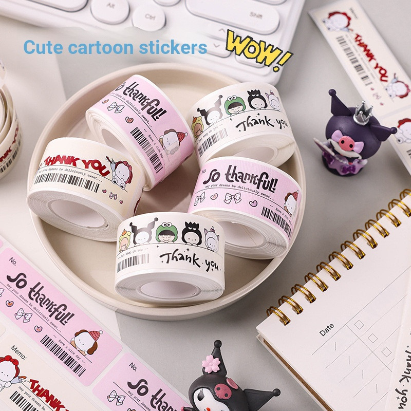 Xiaohongshu Pacha Dog Roll Stickers Food Baking Sealing Stickers Cute Handbook Tape English Bill Sti
