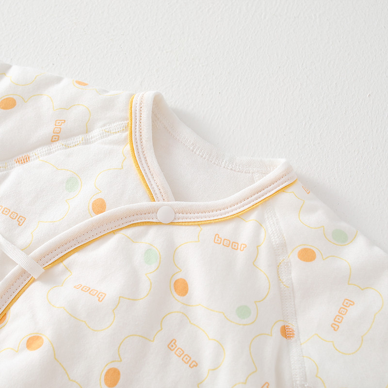 ชุดจั๊มสูทแขนยาวสำหรับทารกแรกเกิด ผ้าฝ้ายแท้เนื้อบาง สไตล์ใหม่ สำหรับฤดูใบไม้ผลิ - รูปที่ 2