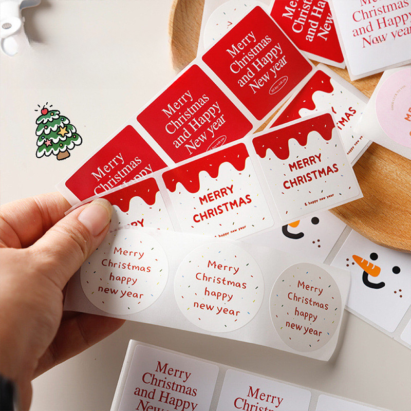 ภาษาอังกฤษสติกเกอร์คริสต์มาสเด็กหญิงน่ารักกาวการ์ดคู่มือวัสดุกระดาษสติกเกอร์ตกแต่งรางวัลนักเรียนปิดผนึกสติกเกอร์