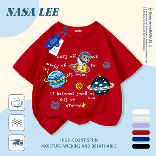 🚀 HOT ขายดี 2026 🚀 เสื้อยืดเด็ก NASA ลายหมีนักบินอวกาศกับดวงดาว 🐻 — Unisex หญิง-ชาย — สินค้าพร้อมส่ง ส่งด่วนทันที