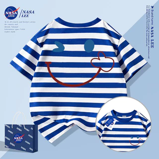 [กรุงเทพฯ จัดส่งภายในวันเดียว] ยิ้มใบหน้ารูปแบบที่เรียบง่ายเด็กเสื้อยืดครึ่งแขนชายหญิงทารกผ้าฝ้ายระบายอากาศสีขาวทั้งหมด-