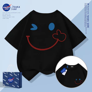 [กรุงเทพฯ จัดส่งภายในวันเดียว] ยิ้มใบหน้ารูปแบบที่เรียบง่ายเด็กเสื้อยืดครึ่งแขนชายหญิงทารกผ้าฝ้ายระบายอากาศสีขาวทั้งหมด-