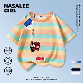 【สไตล์คลาสสิก】เสื้อยืดเด็ก NASA สีขาว ลายสไปเดอร์แมนห้อยหัว 3-16 ปี ใส่ได้ทั้งเด็กชายและเด็กหญิง