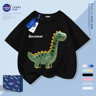 [กรุงเทพฯ จัดส่งภายในวันเดียว] คอยาวไดโนเสาร์เด็กครึ่งแขนเสื้อยืดชายหญิงเด็กทารกระบายอากาศผ้าฝ้ายสีกรมท่าทั้งหมด