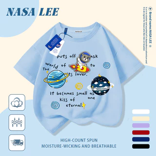 🚀 HOT ขายดี 2026 🚀 เสื้อยืดเด็ก NASA ลายหมีนักบินอวกาศกับดวงดาว 🐻 — Unisex หญิง-ชาย — สินค้าพร้อมส่ง ส่งด่วนทันที