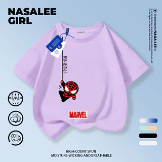 【สไตล์คลาสสิก】เสื้อยืดเด็ก NASA สีขาว ลายสไปเดอร์แมนห้อยหัว 3-16 ปี ใส่ได้ทั้งเด็กชายและเด็กหญิง
