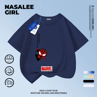 【สไตล์คลาสสิก】เสื้อยืดเด็ก NASA สีขาว ลายสไปเดอร์แมนห้อยหัว 3-16 ปี ใส่ได้ทั้งเด็กชายและเด็กหญิง