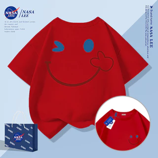 [กรุงเทพฯ จัดส่งภายในวันเดียว] ยิ้มใบหน้ารูปแบบที่เรียบง่ายเด็กเสื้อยืดครึ่งแขนชายหญิงทารกผ้าฝ้ายระบายอากาศสีขาวทั้งหมด-