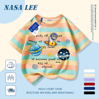 🚀 HOT ขายดี 2026 🚀 เสื้อยืดเด็ก NASA ลายหมีนักบินอวกาศกับดวงดาว 🐻 — Unisex หญิง-ชาย — สินค้าพร้อมส่ง ส่งด่วนทันที