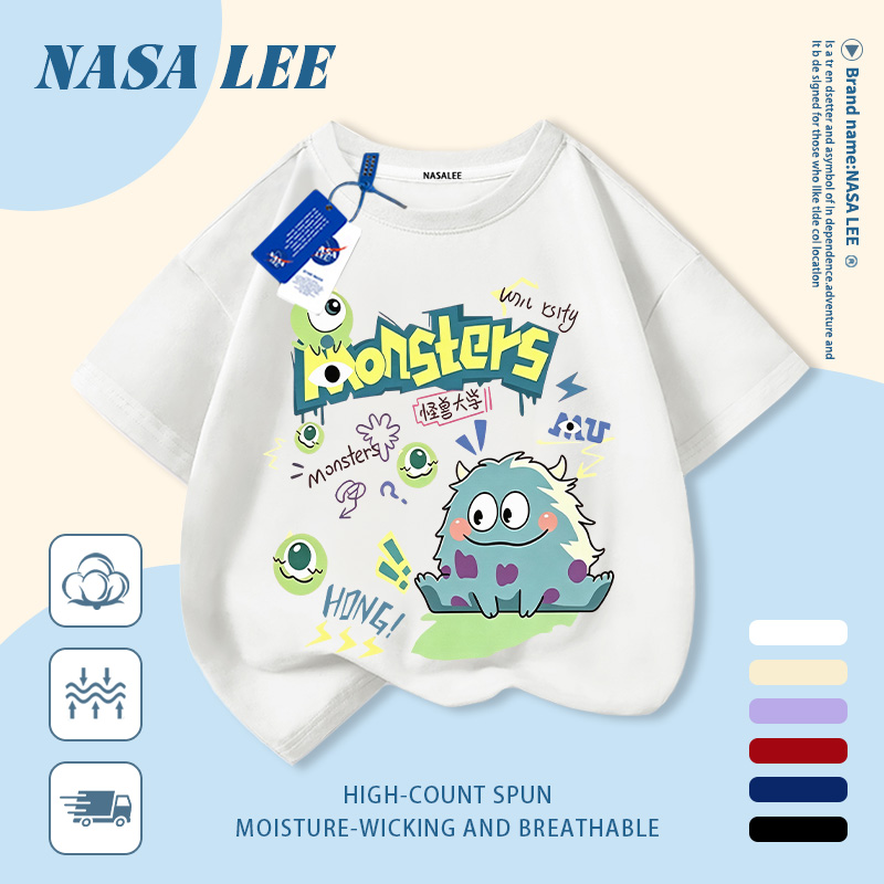 2026 เด็กอินเทรนด์ขายดี NASA พิมพ์เสื้อยืด,การ์ตูน Little Monster รูปแบบ,แฟชั่น All-Match - ผ้าฝ้าย 100% - สไตล์เดียวกันสําหรับชายหญิง - พร้อมสต็อกจัดส่งทันที