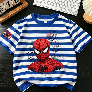 [จัดส่งในพื้นที่] นาซ่า เด็กเสื้อยืดแขนสั้นสีขาว มนุษย์แมงมุม กราฟฟิตี ถนน สวมใส่การพิมพ์ 3-16 ปีเด็กหล่อเสื้อยืดระบายอากาศ