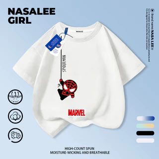 【สไตล์คลาสสิก】เสื้อยืดเด็ก NASA สีขาว ลายสไปเดอร์แมนห้อยหัว 3-16 ปี ใส่ได้ทั้งเด็กชายและเด็กหญิง