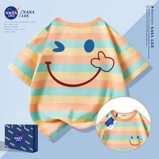 [กรุงเทพฯ จัดส่งภายในวันเดียว] ยิ้มใบหน้ารูปแบบที่เรียบง่ายเด็กเสื้อยืดครึ่งแขนชายหญิงทารกผ้าฝ้ายระบายอากาศสีขาวทั้งหมด-