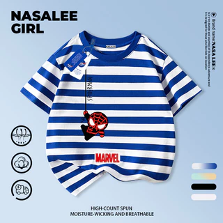【สไตล์คลาสสิก】เสื้อยืดเด็ก NASA สีขาว ลายสไปเดอร์แมนห้อยหัว 3-16 ปี ใส่ได้ทั้งเด็กชายและเด็กหญิง