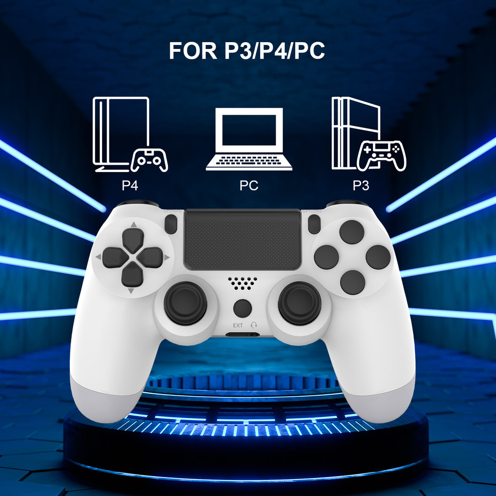 จอยสติ๊กควบคุมเกมไร้สายบลูทูธเข้ากันได้กับพีซี Android iOS แล็ปท็อป PS4 Gaming Pad