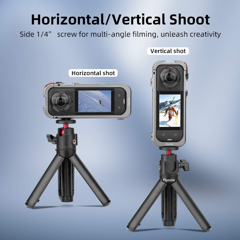 กรอบป้องกันโลหะ New Flymile X5 สำหรับกล้อง Insta360 X5 อลูมิเนียมอัลลอยด์พร้อมฝาเลนส์ซิลิโคน