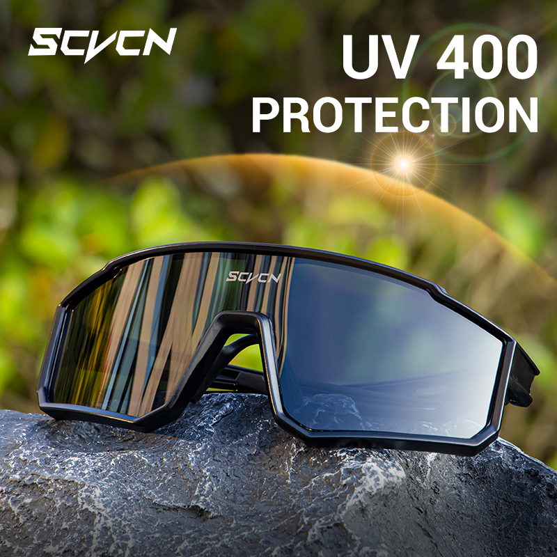 SCVCN UV400 แว่นตากันแดดขี่จักรยานแว่นตากีฬาสําหรับผู้ชายผู้หญิง MTB จักรยานของขวัญ