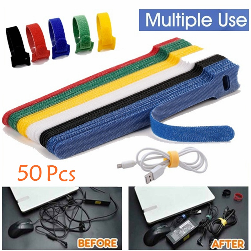 30/50PCS Releasable Nylon Cable Ties - สายรัดแบบใช้ซ้ําได้สําหรับเมาส์/หูฟังและสายไฟ