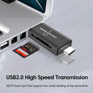 เครื่องอ่านการ์ด SD Type C TF 2 in 1 USB2.0 OTG อะแดปเตอร์อัจฉริยะความเร็วสูงสําหรับอุปกรณ์เสริมแล็ปท็อปพีซี