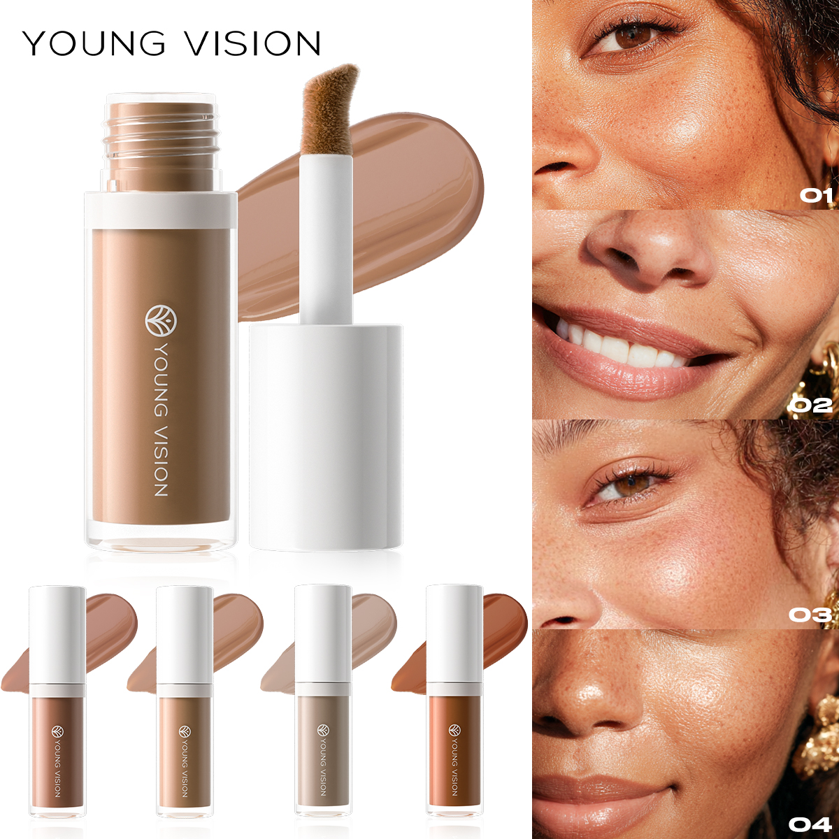 YOUNG VISION 3D Liquid Contour: รวมแปรงเกือกม้าอเนกประสงค์อเนกประสงค์สําหรับทุกวัน/สง่างามแต่งหน้า Choice ต่ออายุฤดูใบไม้ผลิอย่างเป็นทางการ 5ml