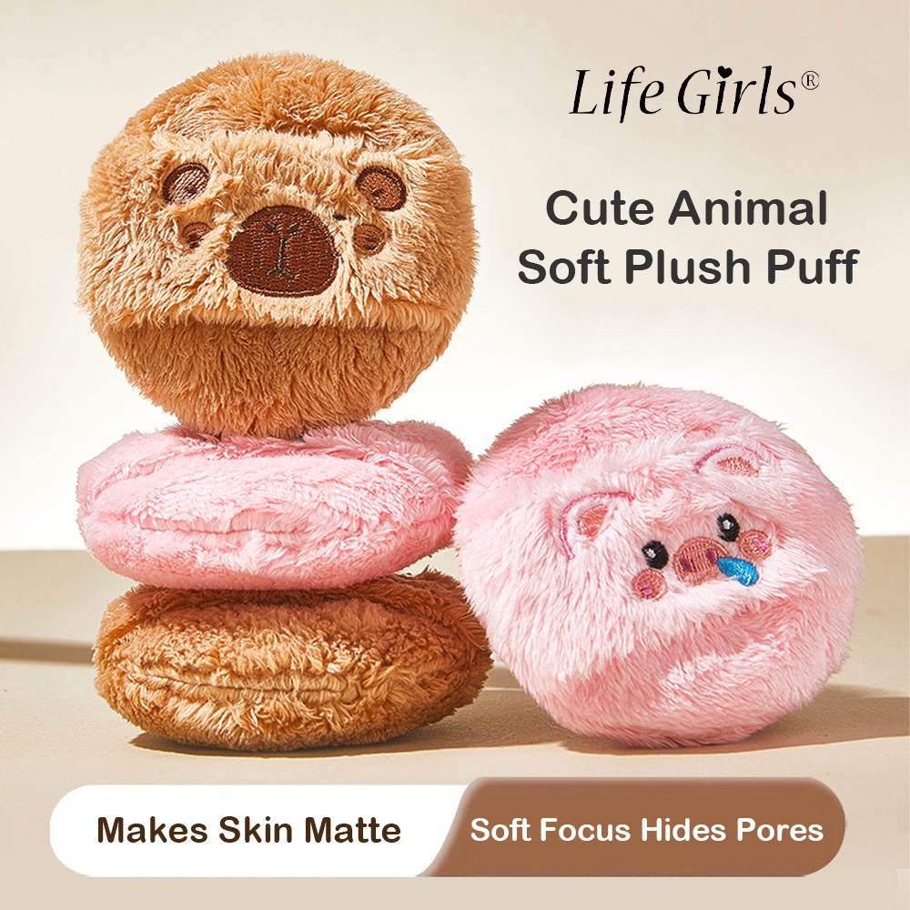 Gecomo Bear Long Velvet Makeup Powder Puff No Powder Blush Setting Flocking Plush Air Cushion