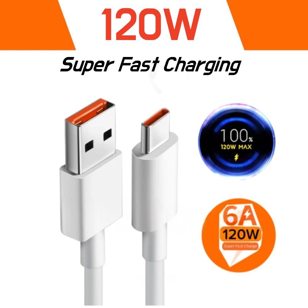 สายชาร์จแบบ Type-C Ultra Turbo 6A สำหรับชาร์จเร็ว 33W/67W/120W ของ Xiaomi ทั้งหมด
